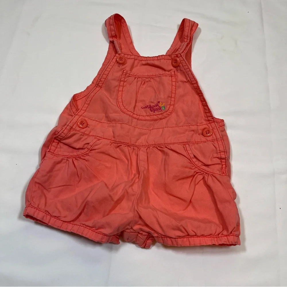 Vintage Oshkosh Overall Shorts Pink 12 Months Bib Cotton‎